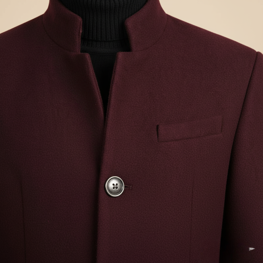 Men’s Coat with Stand Collar Design
