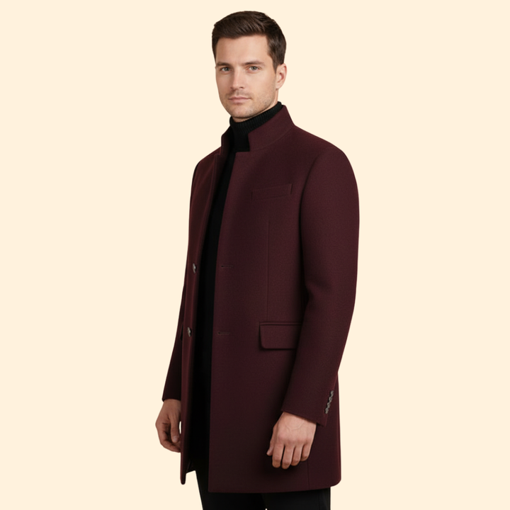 Men’s Coat with Stand Collar Design