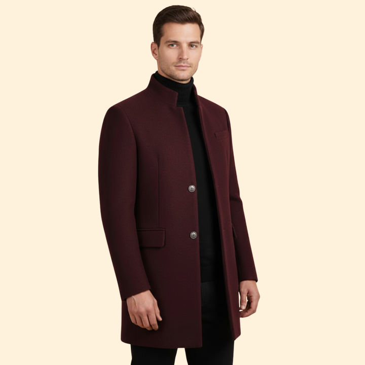 Men’s Coat with Stand Collar Design