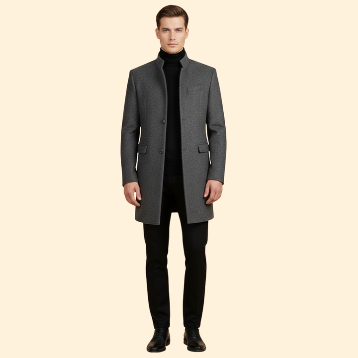 Men’s Coat with Stand Collar Design