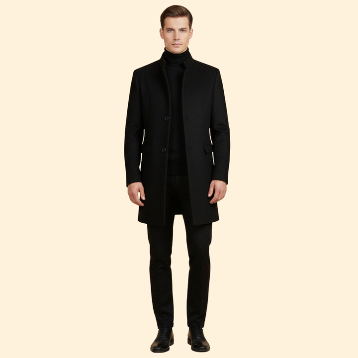 Men’s Coat with Stand Collar Design