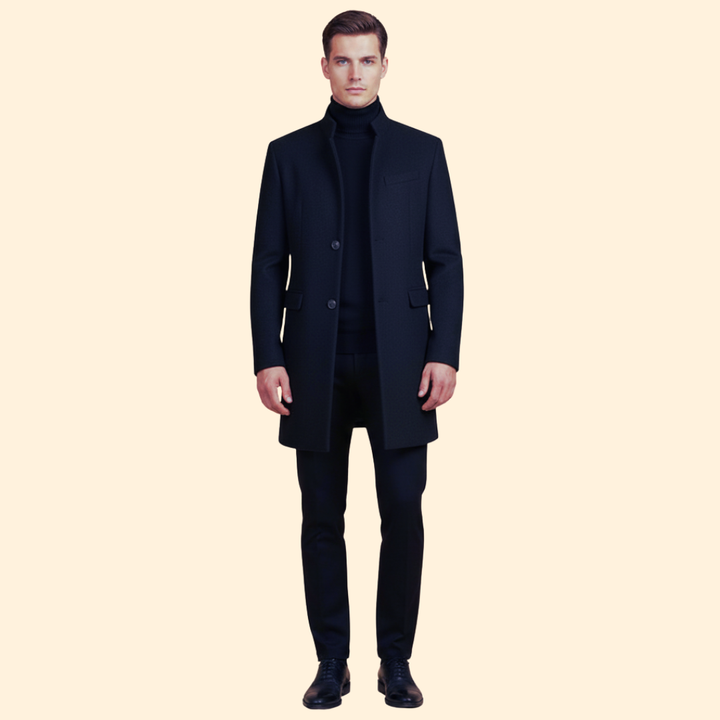 Men’s Coat with Stand Collar Design