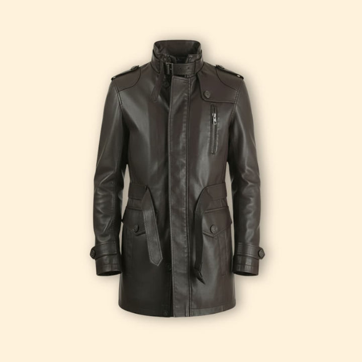 Men’s Coat with Belted Waist Detail