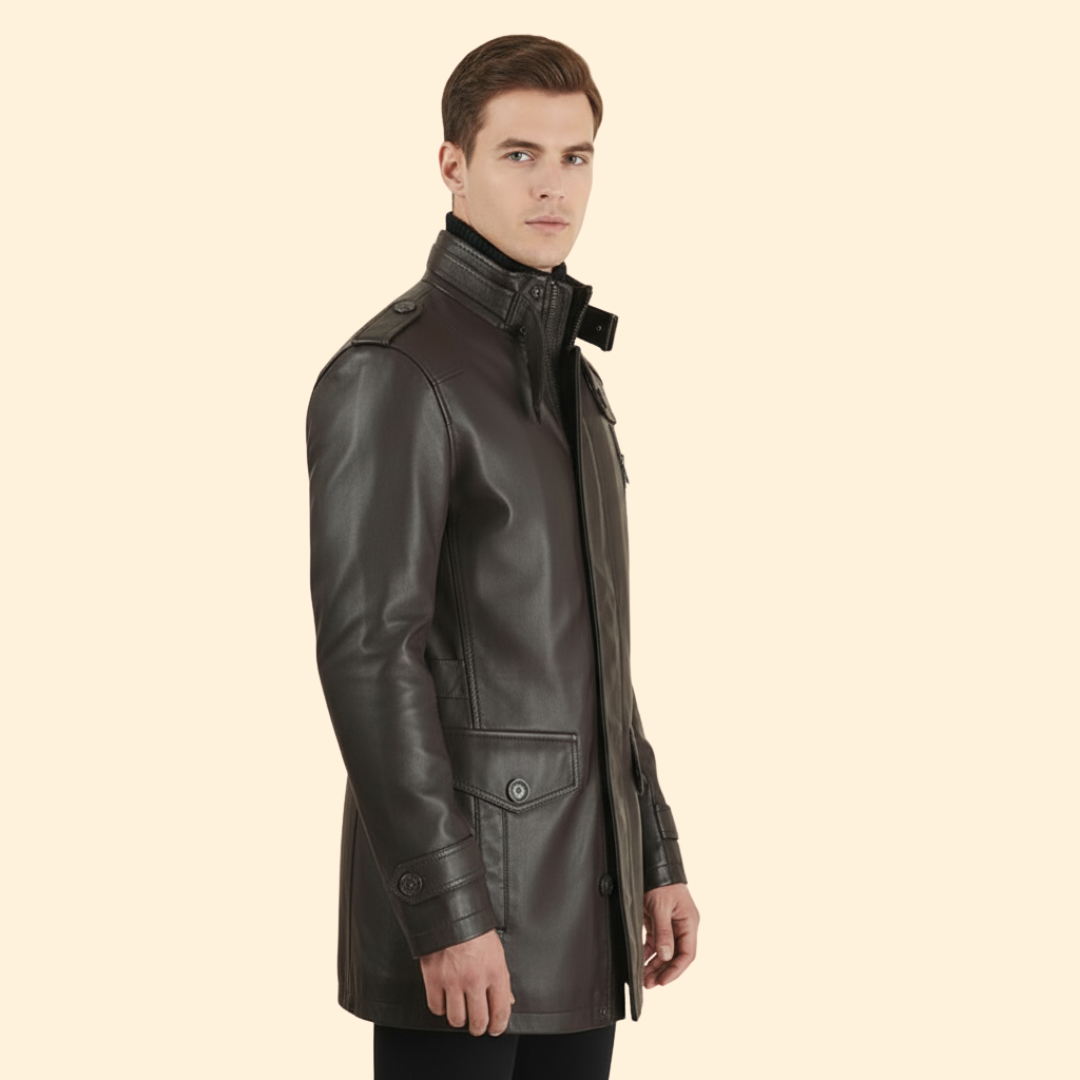Men’s Coat with Belted Waist Detail