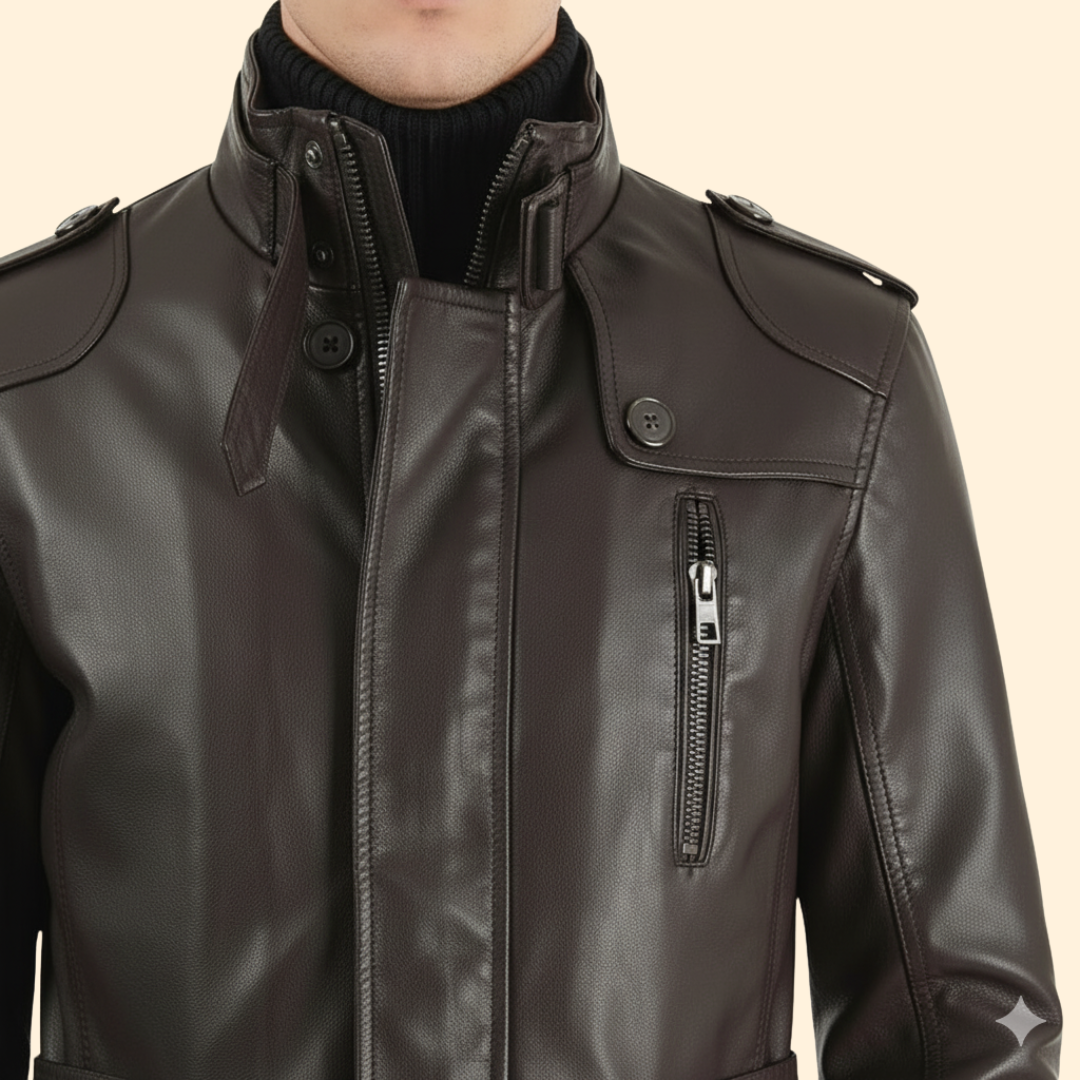 Men’s Coat with Belted Waist Detail