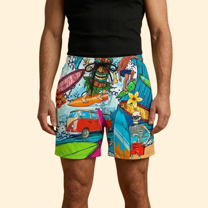 Men’s Colorful Swim Shorts with Drawstring