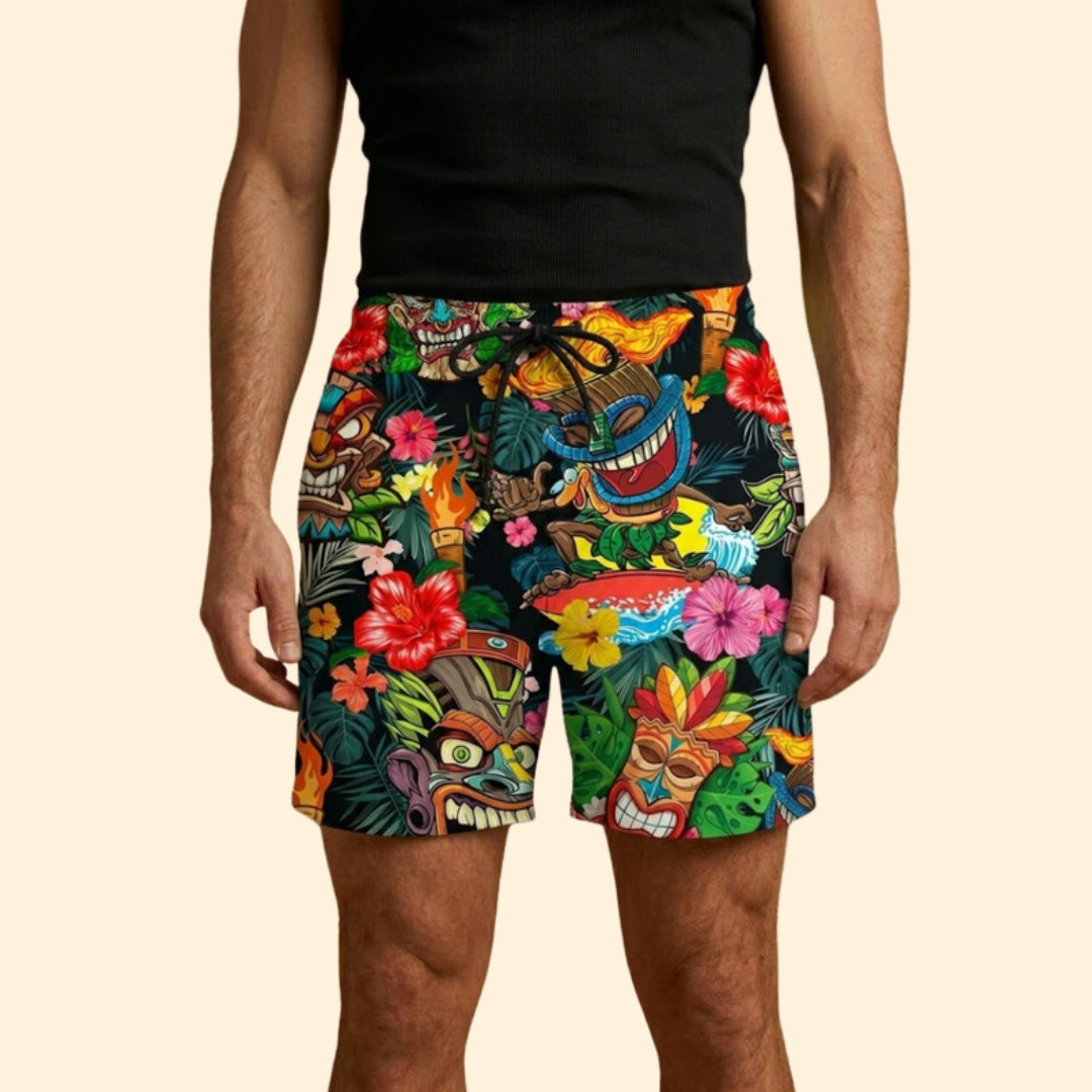 Men’s Colorful Swim Shorts with Drawstring