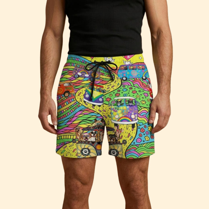 Men’s Colorful Swim Shorts with Drawstring