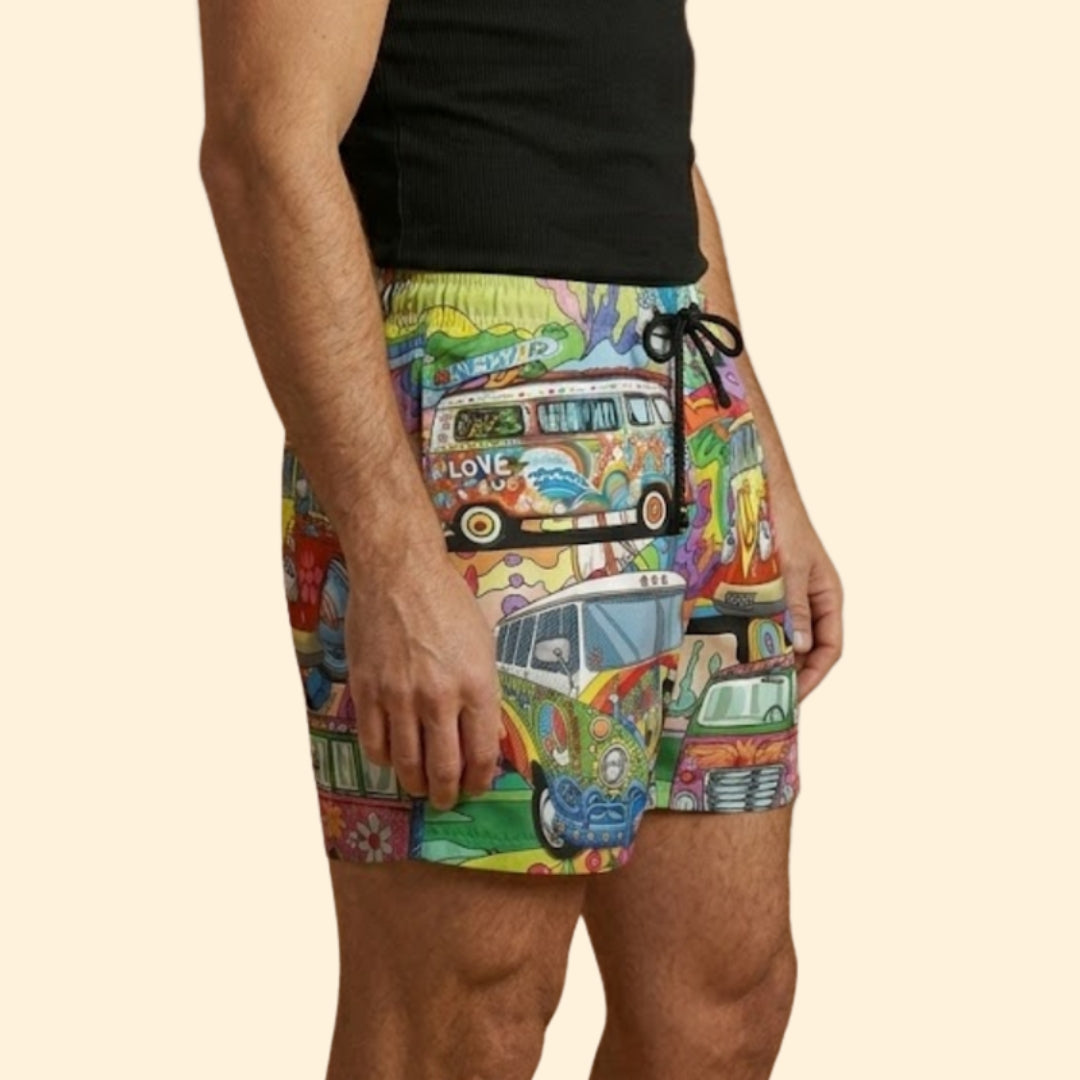 Men’s Colorful Swim Shorts with Drawstring