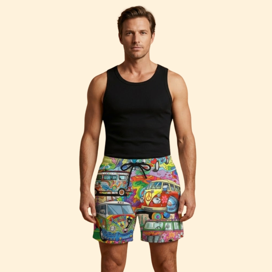 Men’s Colorful Swim Shorts with Drawstring