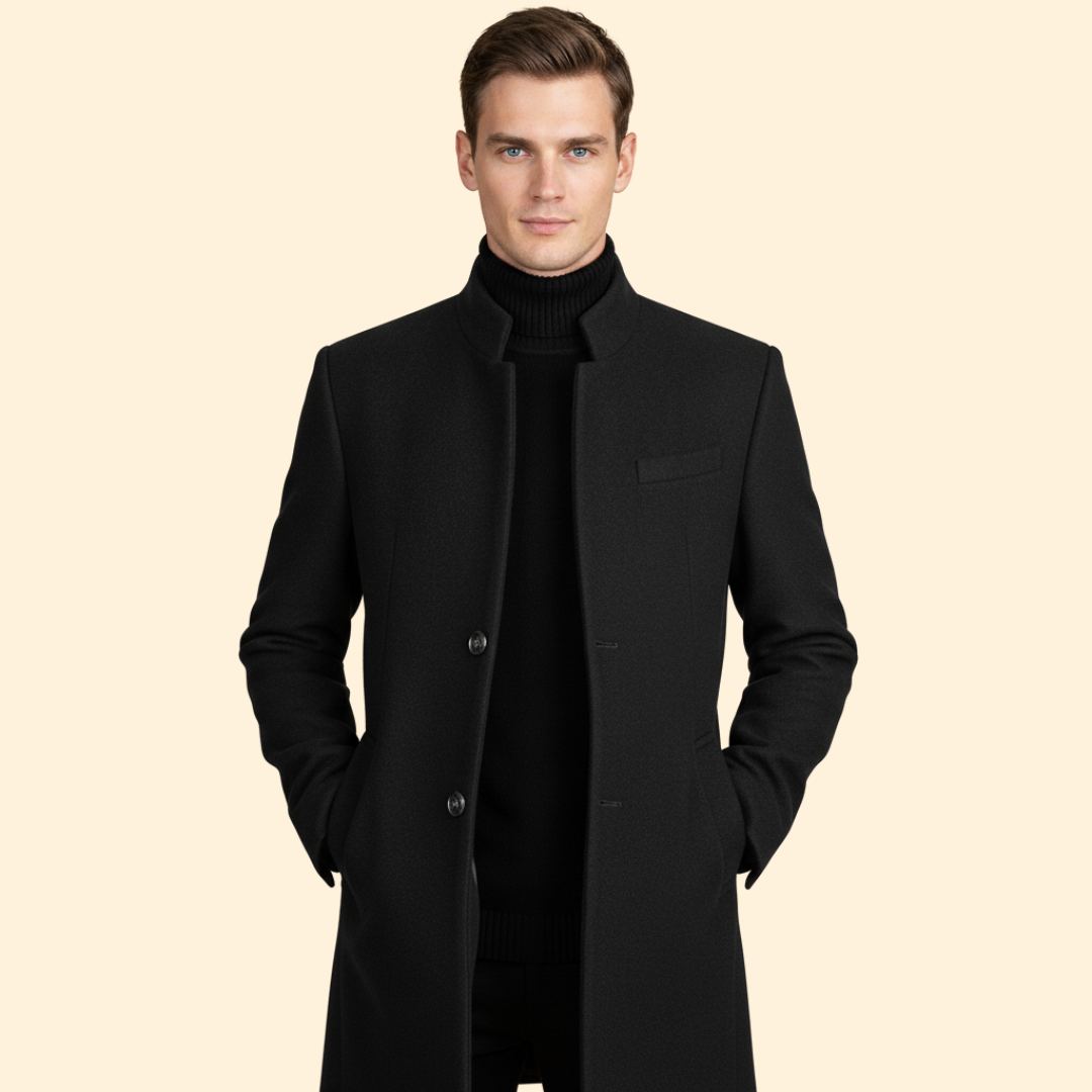 Men’s Coat with Flap Pocket Detail