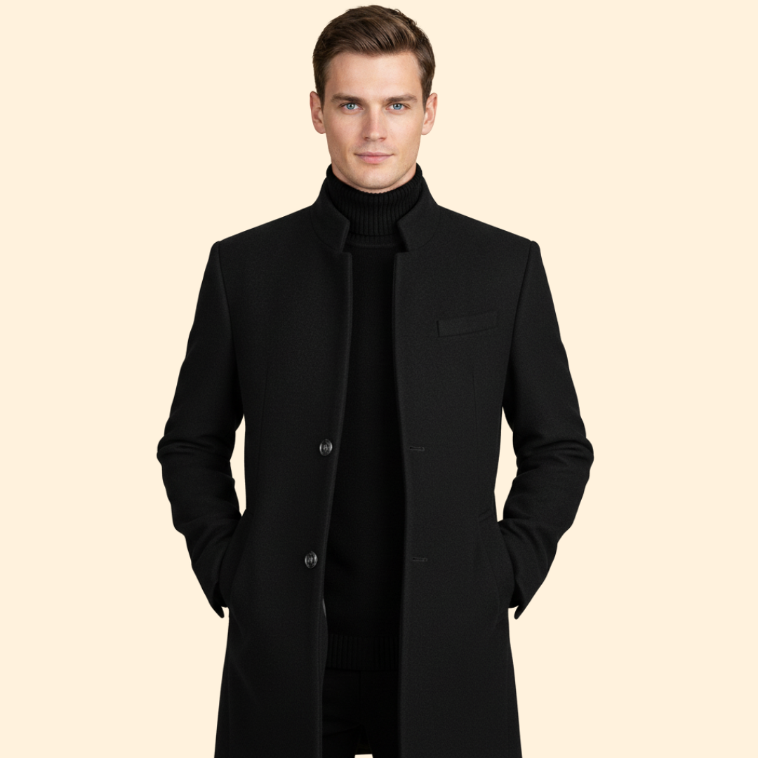 Men’s Coat with Flap Pocket Detail
