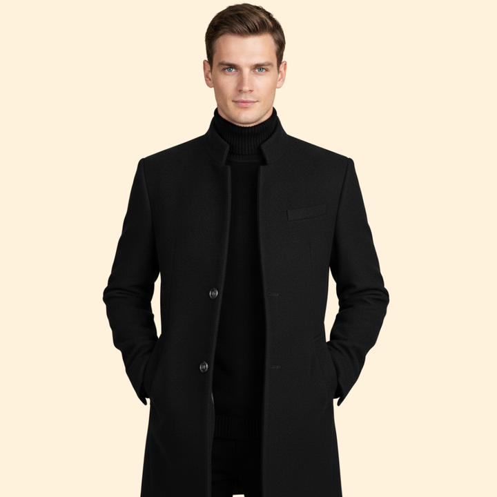 Men’s Coat with Flap Pocket Detail