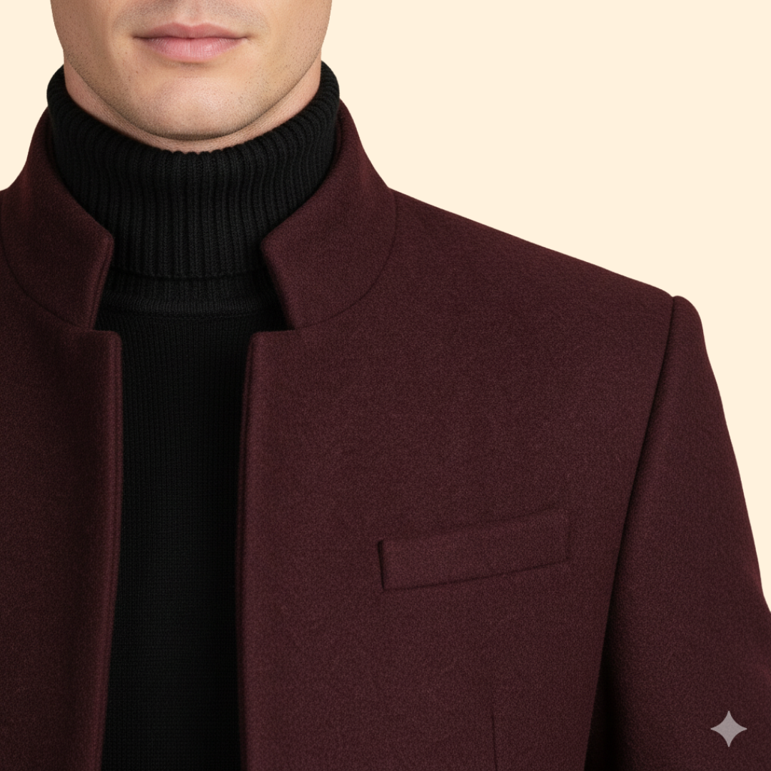 Men’s Coat with Flap Pocket Detail
