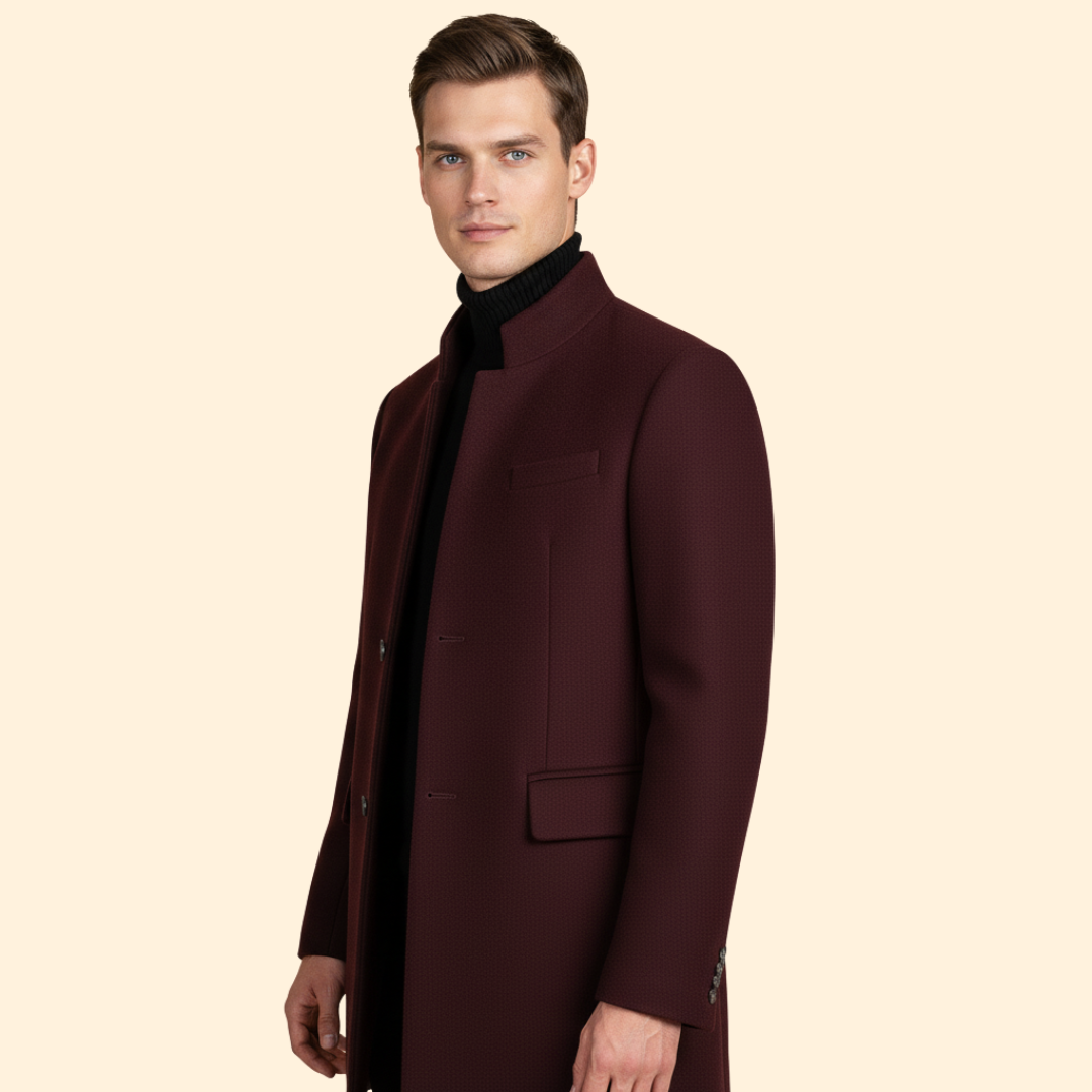 Men’s Coat with Flap Pocket Detail
