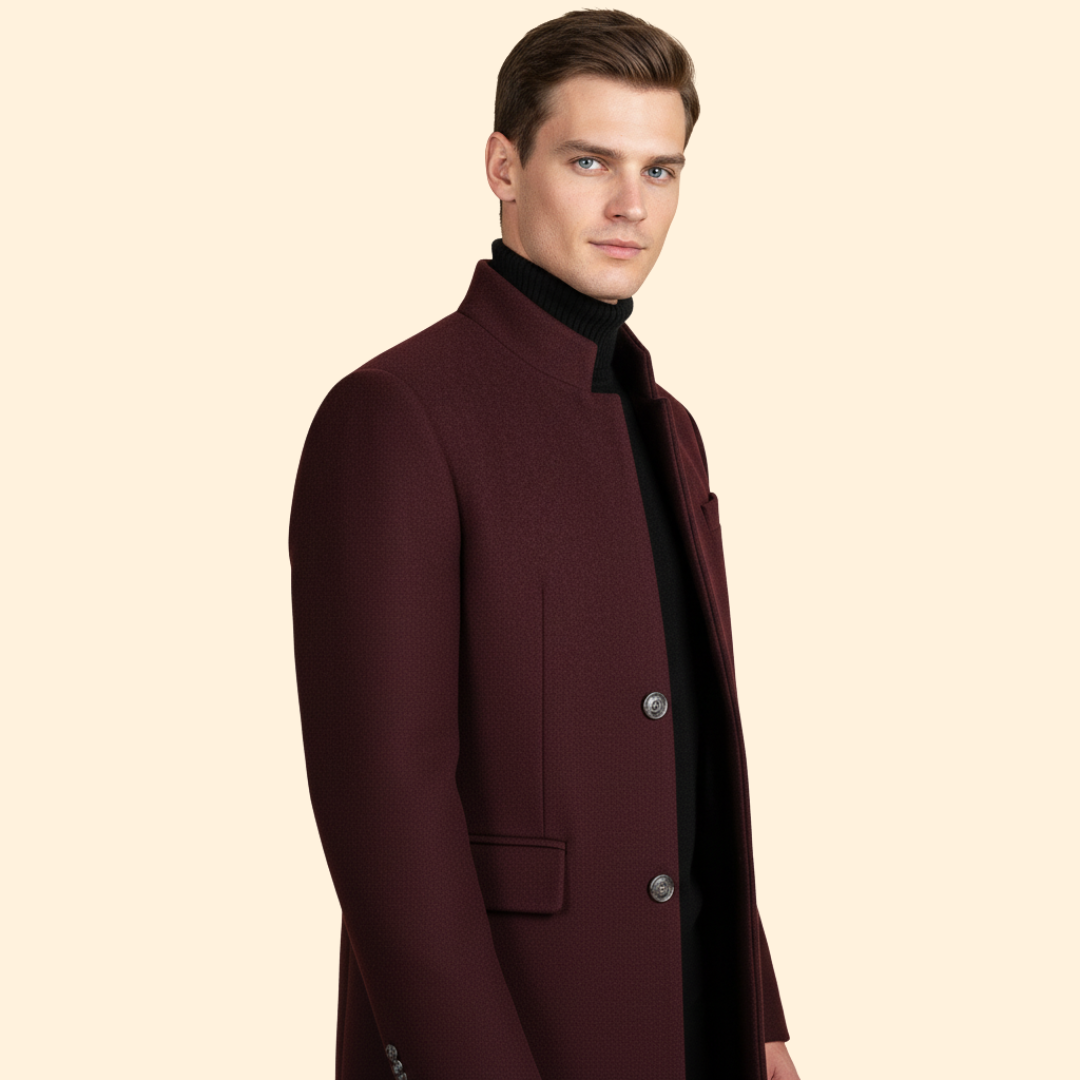 Men’s Coat with Flap Pocket Detail