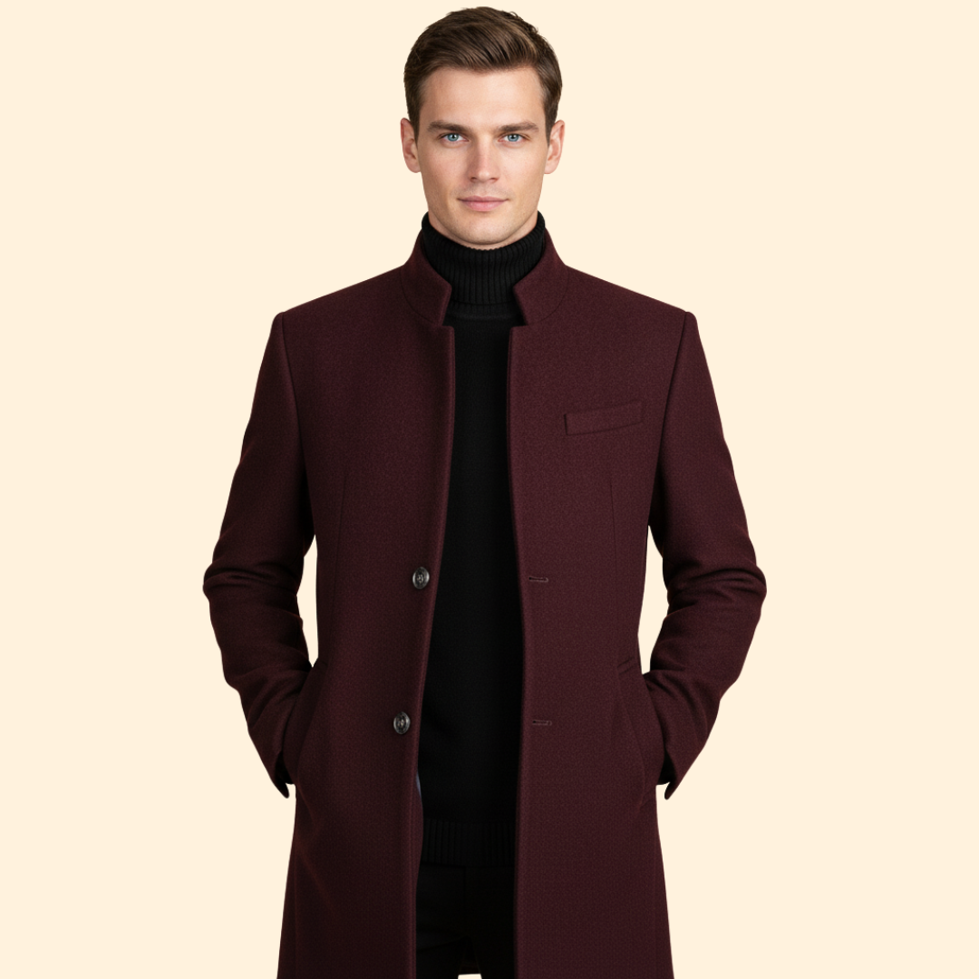 Men’s Coat with Flap Pocket Detail