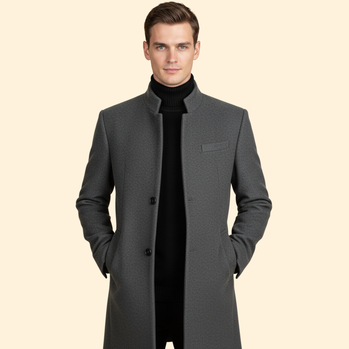 Men’s Coat with Flap Pocket Detail