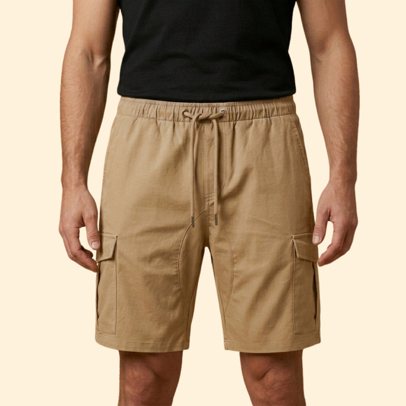 Men’s Functional Cargo Shorts with Drawstring Closure
