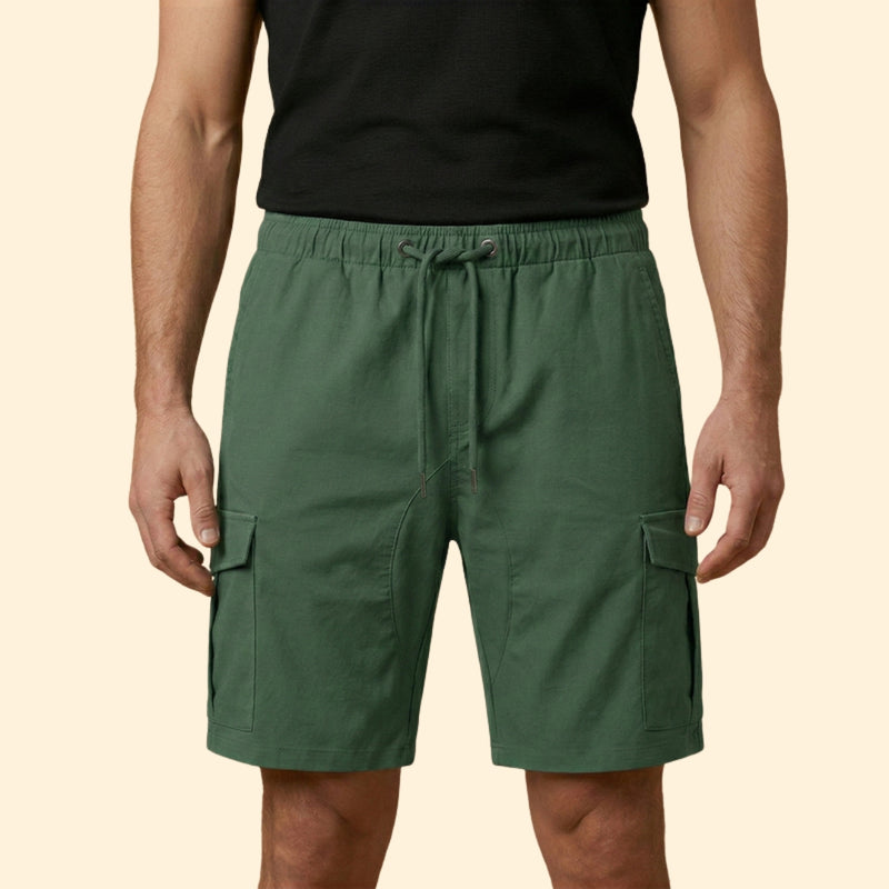 Men’s Functional Cargo Shorts with Drawstring Closure