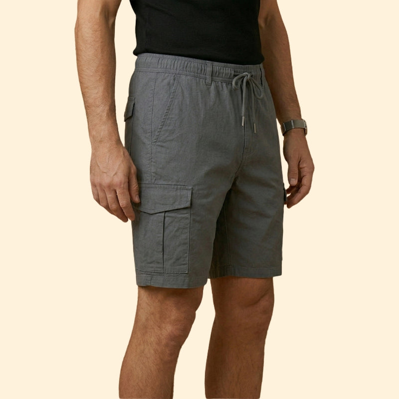 Men’s Functional Cargo Shorts with Drawstring Closure