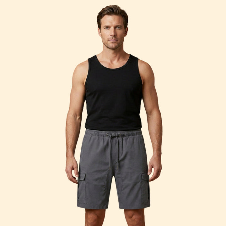 Men’s Functional Cargo Shorts with Drawstring Closure
