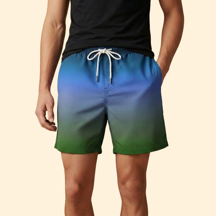 Men's Gradient Shorts with Drawstring Waistband