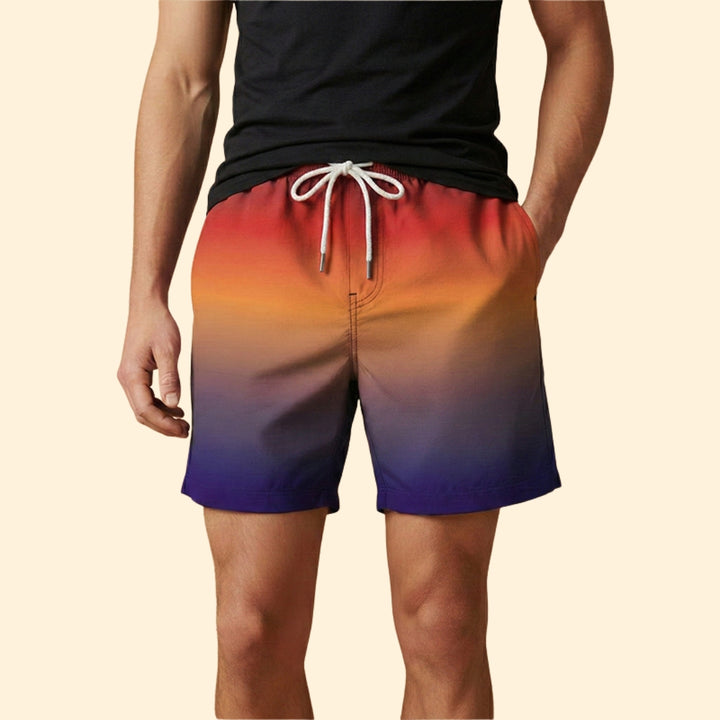Men's Gradient Shorts with Drawstring Waistband
