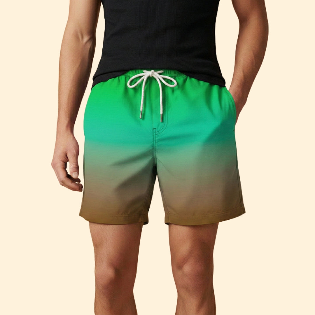 Men's Gradient Shorts with Drawstring Waistband