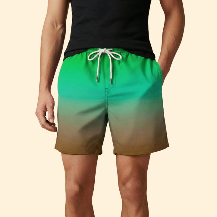 Men's Gradient Shorts with Drawstring Waistband