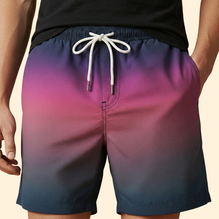 Men's Gradient Shorts with Drawstring Waistband