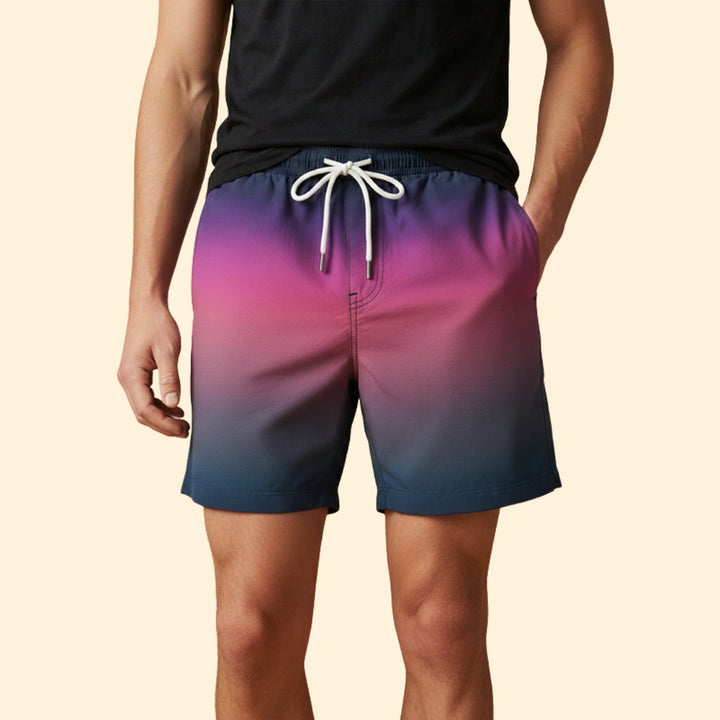 Men's Gradient Shorts with Drawstring Waistband