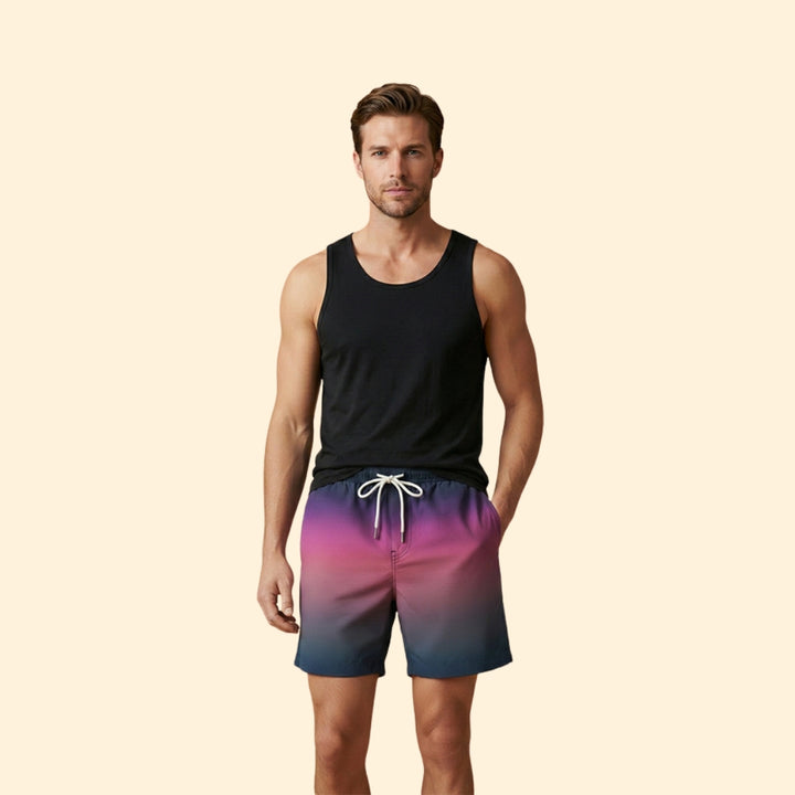 Men's Gradient Shorts with Drawstring Waistband