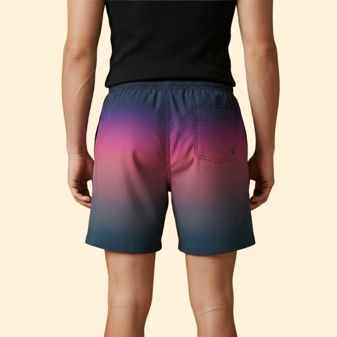 Men's Gradient Shorts with Drawstring Waistband