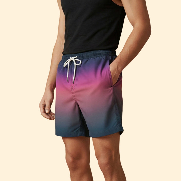Men's Gradient Shorts with Drawstring Waistband