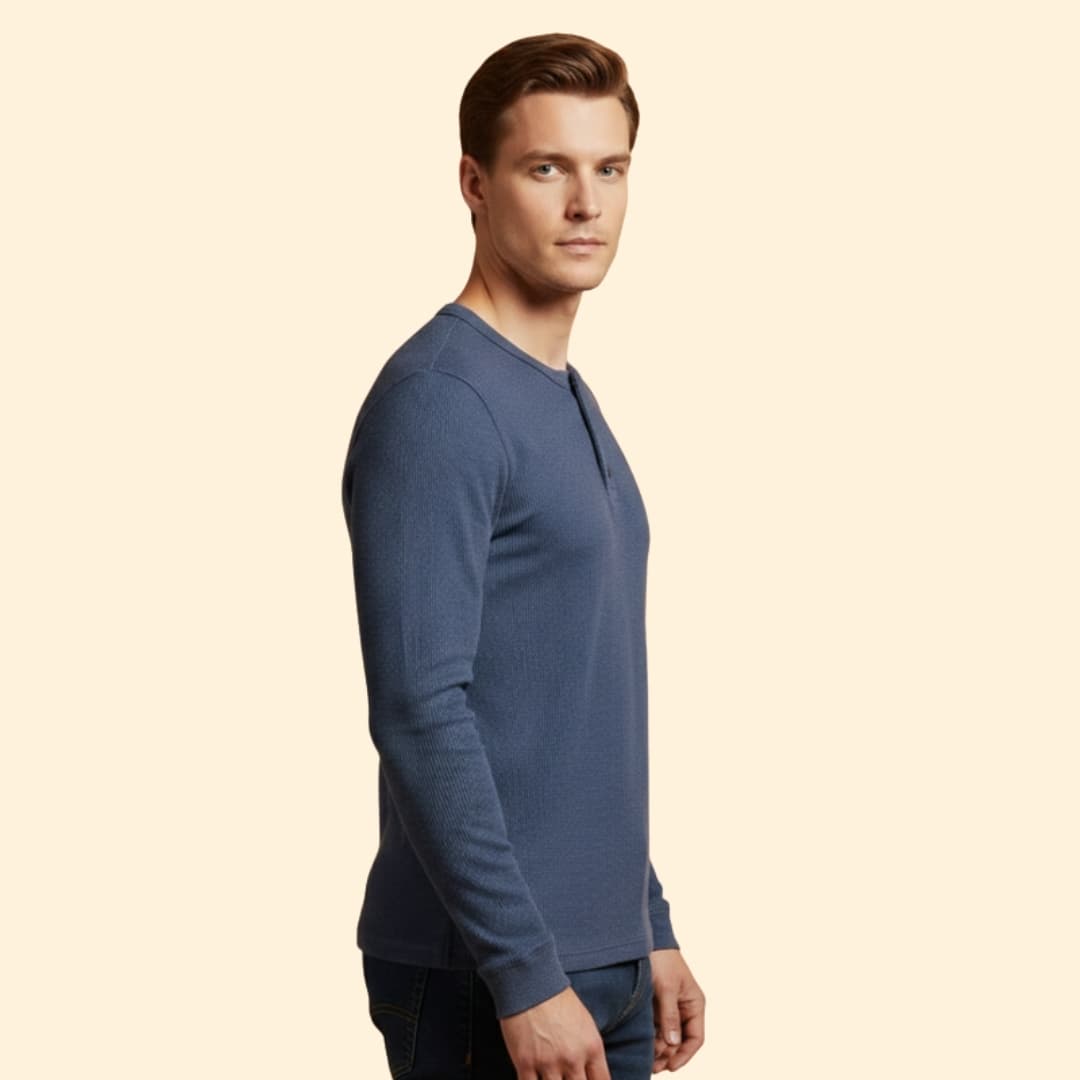 Men’s Henley T-shirt Button Placket