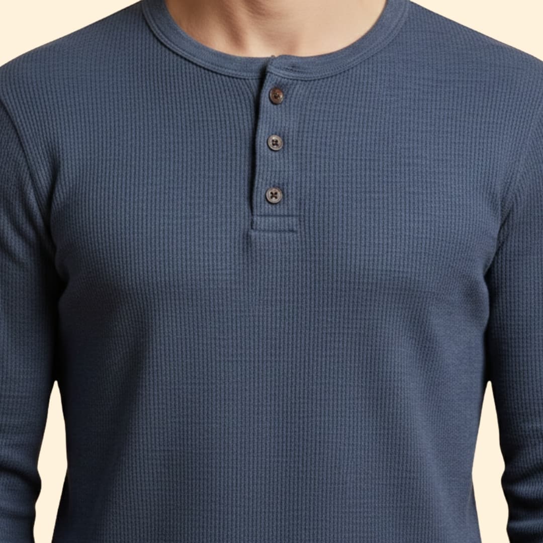 Men’s Henley T-shirt Button Placket