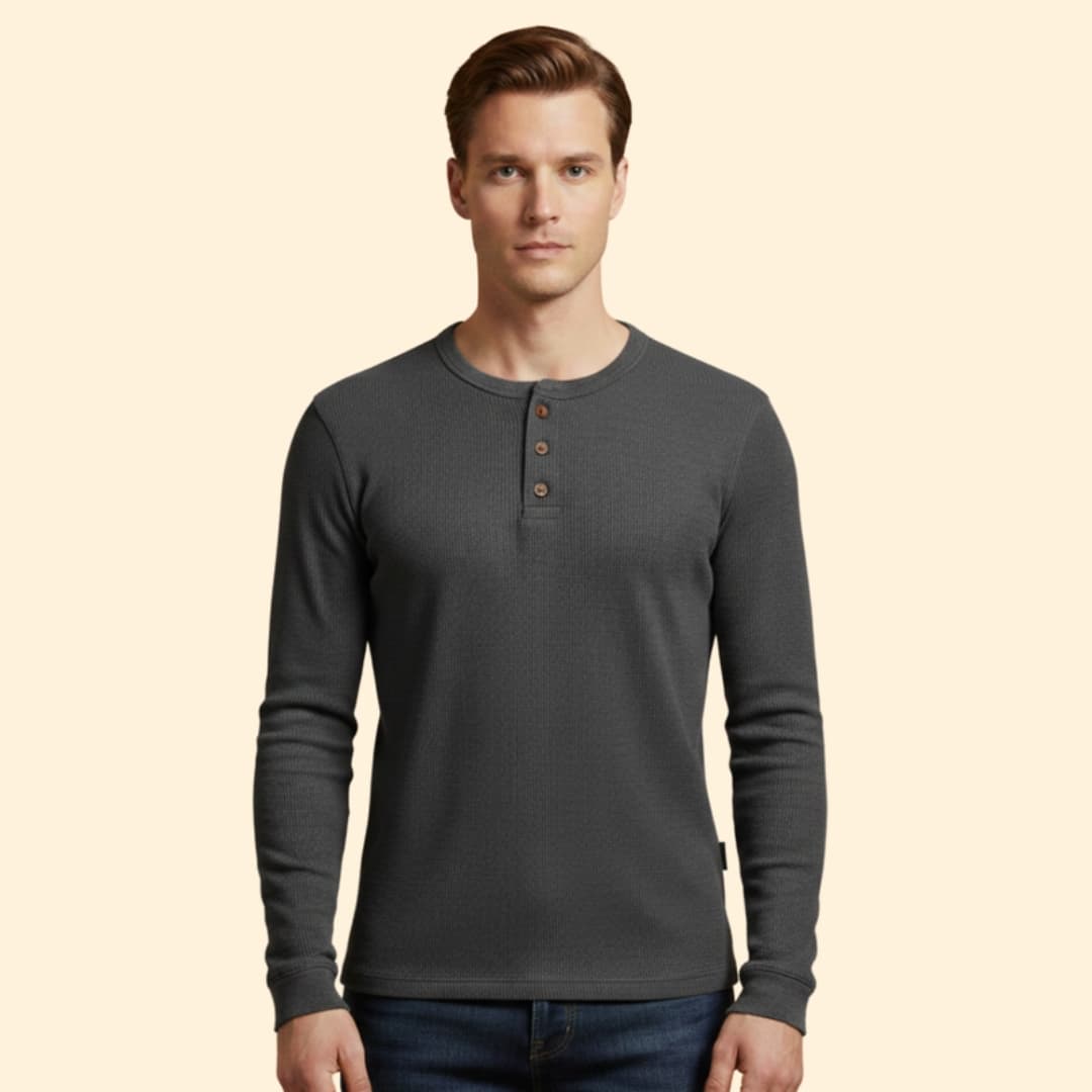Men’s Henley T-shirt Button Placket