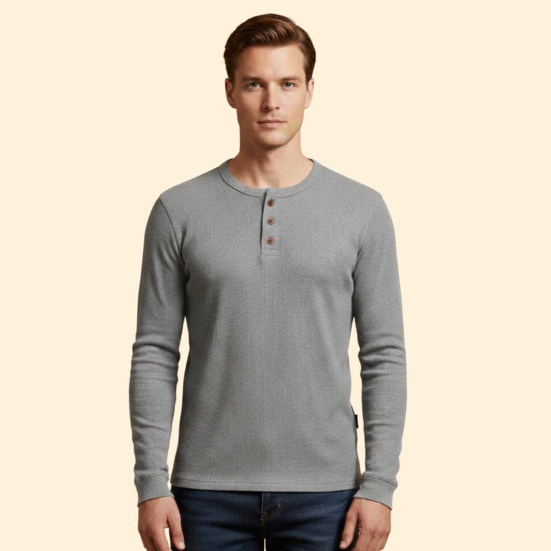 Men’s Henley T-shirt Button Placket