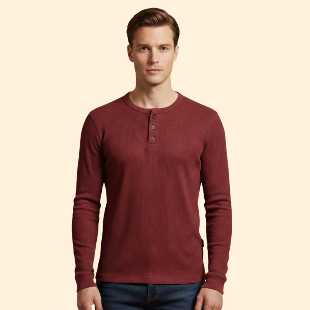 Men’s Henley T-shirt Button Placket