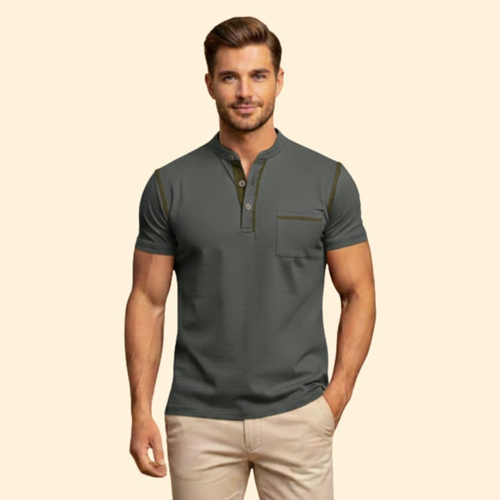 Men’s Henley T-shirt Chest Pocket