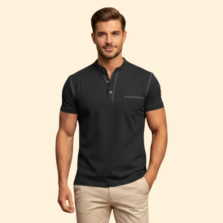 Men’s Henley T-shirt Chest Pocket