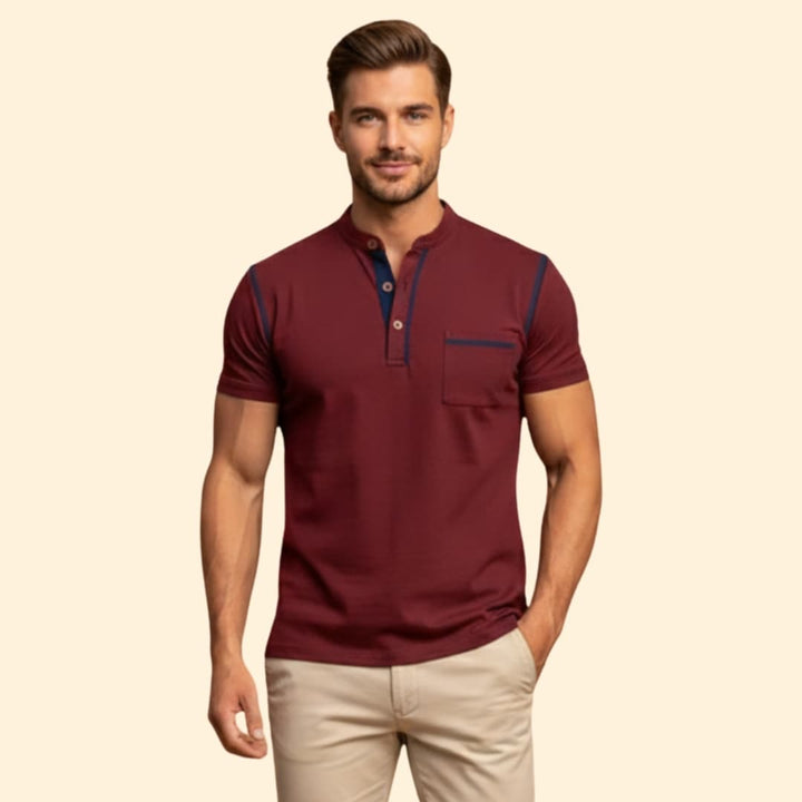 Men’s Henley T-shirt Chest Pocket