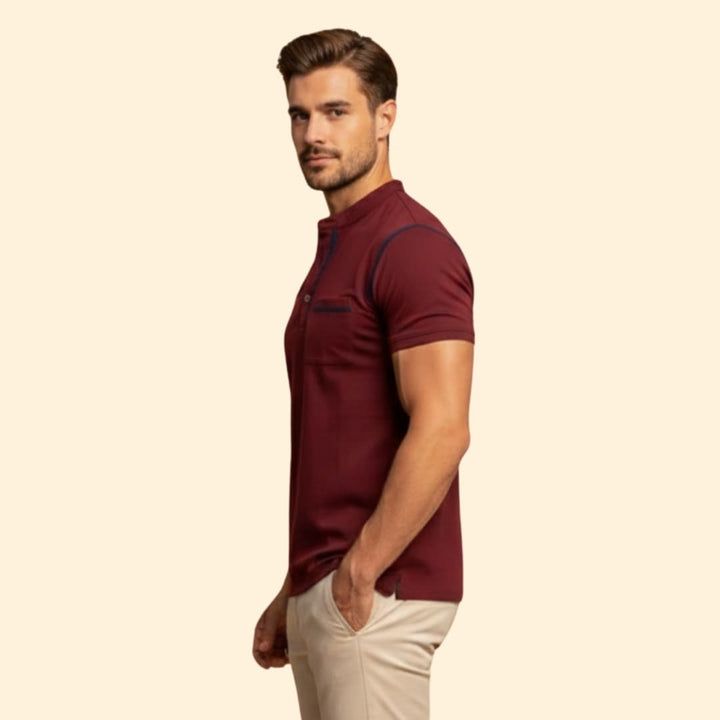 Men’s Henley T-shirt Chest Pocket