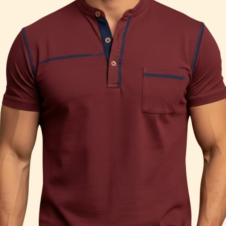 Men’s Henley T-shirt Chest Pocket