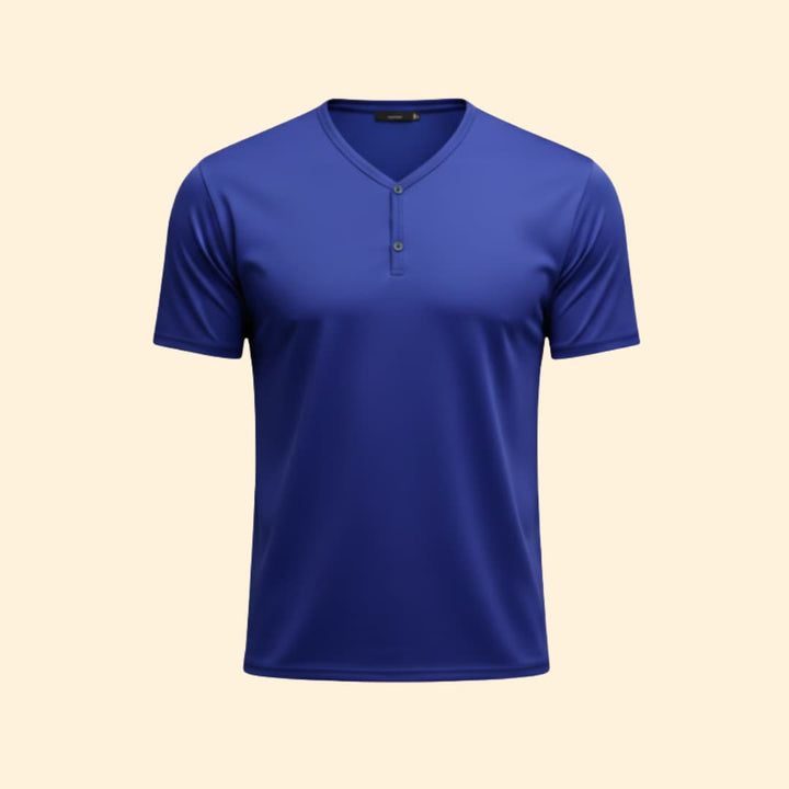 Men’s Henley T-shirt with V-neck Design