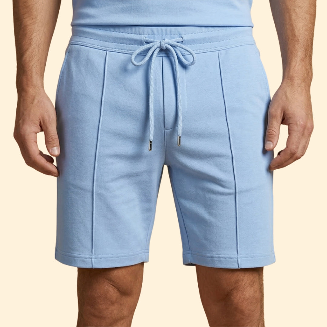 Men’s High Collar Shirt with Pull-On Shorts