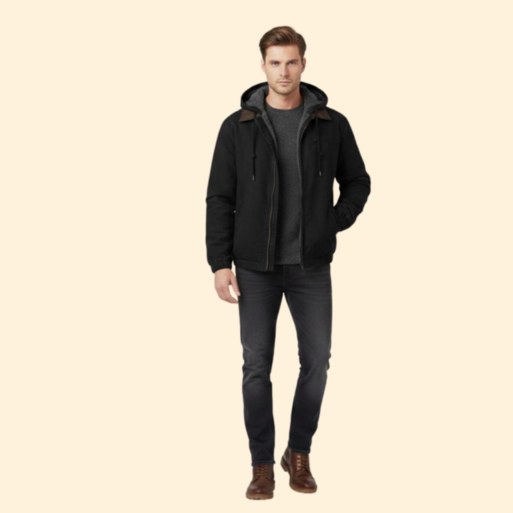 Men’s Hooded Jacket with Zipper Closure