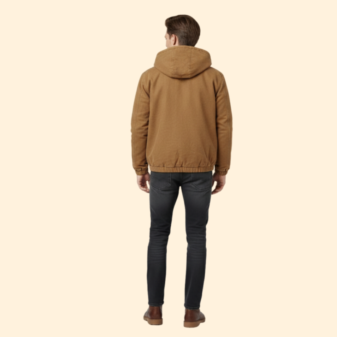 Men’s Hooded Jacket with Zipper Closure