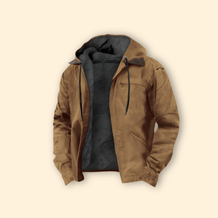 Men’s Hooded Jacket with Zipper Closure